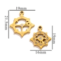 Pendentifs gouvernail en acier inoxydable plaqué or 18k unis et avec strass - Or-G16 Boussole