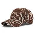 Brown baseball cap with blue marble pattern and vintage structured cotton crown - Adjustable / Coffee