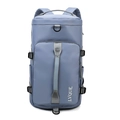 Zaino sportivo grigio blu versatile ad alta capacità con cinghie e logo LVQUE originale - Blu