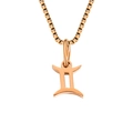 Collana a catena box in acciaio inossidabile oro rosa con ciondolo Gemelli - Gemelli / Oro rosa