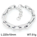 Pulsera hip hop para hombre en plata con eslabones de engranaje, largo de 220mm - Color Acero