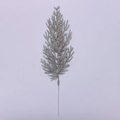 Detailed view of artificial silver glitter pine branch for Christmas tree decoration - Silver
