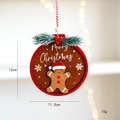 Felt Gingerbread Man Christmas ornament with Merry Christmas text and red berries - Style C-Gingerbread Boy