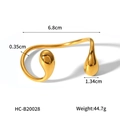 Technische weergave van afmetingen en 44,7g gewicht van goudkleurige druppelvormige armband - Gouden Stijl (HC-B20028)