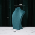 Peacock blue velvet bust jewelry display stand measuring 30cm in height for necklaces - 30cm Height