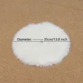 Jupe de sapin de Noël en fausse fourrure blanche 35cm tapis rond pour décor de fête - Diamètre 35cm / Blanc