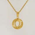 Minimalist 18K gold plated titanium steel necklace featuring a letter O round pendant - Letter O