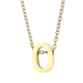 Polished gold stainless steel short necklace featuring a minimalist letter O pendant - Letter O(KN234005-Z)