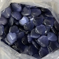 Deep blue heart-shaped natural stones in a transparent bag with silk-like luster - Purple Cat Eye