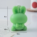 Cute green rabbit scented candle with a bow, measuring 8cm height for home decor - Grass Green (Sea Salt & Grapefruit)