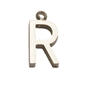 Polished stainless steel letter R pendant necklace charm in silver for women - Steel R (With Chain) / Silver-Letter R