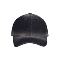 Dettaglio della trama in denim lavato sfumato e cuciture del cappellino da baseball - Stile Sfumato Nero Grigio (款式1)