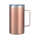 24oz double wall stainless steel insulated coffee mug with handle in rose gold finish - Painted Rose Gold