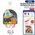 UFO themed indoor hanging basketball hoop set for kids with board, net, and ball - [OPP Bag] Space UFO - Hanging Basketball Board