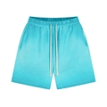 Lake blue vintage washed cotton shorts with white drawstring and elastic waistband - S / Shorts - Washed Peacock Blue