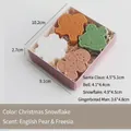Christmas scented candle set with Santa, snowflake, and bell in pear freesia scent - Christmas Snowflake Gift Box (English Pear & Freesia)