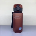 Borraccia sportiva marrone scuro opaco con tappo a scatto di sicurezza e cinturino - 400ml Rosso Vino