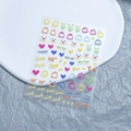 Selbstklebende geprägte Nagelkunst-Sticker mit bunten Smileys und Geistermotiven - Mo-046