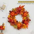 Herbstkranz-Variante mit Kürbis Ahornblättern und Beeren 40cm Durchmesser Größe - QH307-40CM Gemischte Kürbisse Kranz