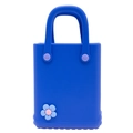 Mini borsa EVA blu reale con rivetti viola chiaro e ciondolo a fiore carino DIY - Blu
