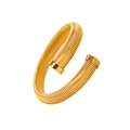 Lujoso brazalete en espiral de acero inoxidable dorado con textura acanalada - Brazalete Elástico Abierto (Dorado)