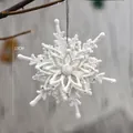 Sparkling white 3D snowflake hanging ornament with 13cm diameter for Christmas decor - 3D Snowflake (White Sequin)