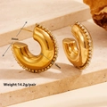 Exaggerated gold hollow heart hoop earrings with sparkling zircon rhinestones, 35mm diameter - Hollow Rhinestone Gold C-Shaped Style (F707)