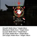 Christmas Santa window static stickers in 5 sizes with double-sided color for glass - Santa Claus Wreath / Small (20x40cm)