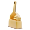 Pelle à litière chat jaune vif avec socle de rangement pour nettoyage d'animaux - Pelle avec base / Jaune