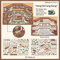 3D DIY ancient architecture sticker set with PET stickers and background card - Dongshi Lane (open For Business Today 42nd Installment)