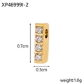 Macro detail of a 0.7cm gold-plated pendant with micro-set zircons and side through-hole - Perforated Zirconia Letter I