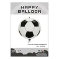 Black and white 22 inch 4D soccer shape aluminum foil balloon for sports party decor - 4D Football Black White