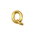 Golden 18K bubble letter Q pendant with 3D inflated balloon effect and mirror finish - Letter Q (Gold)