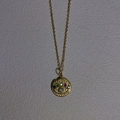 Collar de acero de titanio dorado con colgante de ojo y piedras de colores - 2# Disco de Ojo Turco Cadena de Eslabones