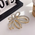 Elegant gold and silver glitter butterfly hair claw clip with a textured finish - Large-9cm / Silver Glitter