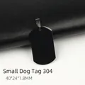 Matte black stainless steel military dog tag pendant 40x24mm in small size - Small Black