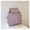 Zaino trapuntato viola chiaro con texture a bolle e chiusura con cordoncino regolabile - Viola scuro