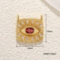 Detail view of gold evil eye pendant showing 23x22mm size dimensions and 4.5g weight - Pearl Eye 07