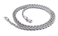 Collar de cadena de eslabones retorcidos plateado para hombre y mujer con cierre de mosquetón - 2.4mmx55.6cm / Color Acero
