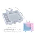 Stampo in silicone per TV retrò per resina epossidica con cornice bianca traslucida - TV Sabbie Mobili