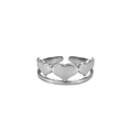 Minimalist silver stainless steel open ring featuring a delicate hollow heart design - Silver Hollow Heart