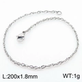 Pulsera de cadena de acero inoxidable plateada tejida a mano con cierre 200x1.8mm - 1.8mm Acero / 20cm