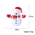 Broche bonhomme de neige de Noël avec chapeau rouge et strass colorés, 41mm sur 39mm - Bonhomme de Neige avec Gemme (2629)