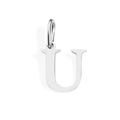 Polished silver metal letter U pendant charm for DIY jewelry and necklaces - Letter U (Steel Color)