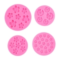 Set of 4 pink cherry blossom and daisy silicone molds for fondant and resin crafts - Flower Set Style / Pink