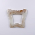 White marble texture resin gua sha tool with ergonomic hole for facial and neck massage - White Marble Pattern