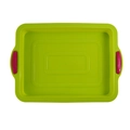 Stampo per brownie rettangolare in silicone verde lime con manici magenta - Verde con manico magenta