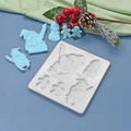 Christmas themed silicone mold featuring Santa, snowman, and gingerbread man shapes - Christmas Element Multi-Cavity Style (LGE-2018)