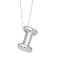 3D bubble letter I pendant necklace in silver finish with delicate cable chain - Letter I