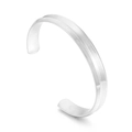 Minimalist silver stainless steel C-shaped open cuff bracelet for men and women - Silver Style (KB169165-NT)